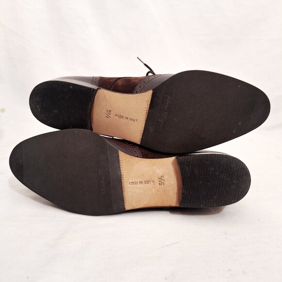 Women’s Salvatore Ferragamo FERRARA ? Oxfords Shoes 5.5 B Brown Wingtip - Picture 8 of 10